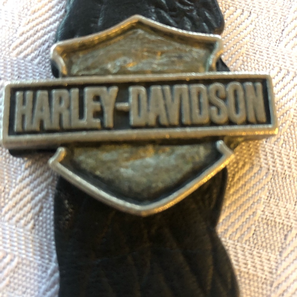 Vintage Harley-Davidson Black Leather Key Ring